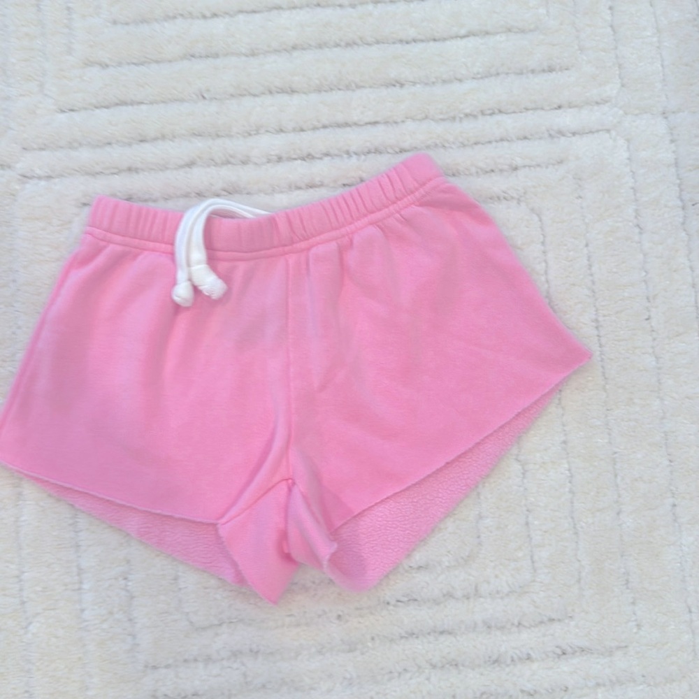 Katie J NYC hot pink crop pink sweat shorts size medium